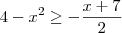 4-{x}^{2} \geq - \frac{x+7}{2}