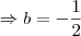 \Rightarrow  b = -\frac{1}{2}