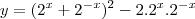 y=(2^x+2^{-x})^2-2.2^x.2^{-x}