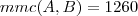 mmc(A,B)=1260 mmc(A,B)=1260