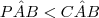 P\hat{A}B < C\hat{A}B