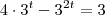 4 \cdot 3^t - 3^{2t} = 3