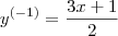 y^{(-1)} = \frac{3x+1}{2} y^{(-1)} = \frac{3x+1}{2}