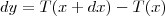 dy = T(x+dx) - T(x) dy = T(x+dx) - T(x)
