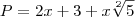 P= 2x + 3 + x\sqrt[2]{5}