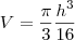V=\frac{\pi}{3}\frac{h^3}{16}