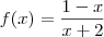 f(x) = \frac{1 - x}{x + 2}