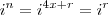 {i}^{n} = {i}^{4x +r}={i}^{r} {i}^{n} = {i}^{4x +r}={i}^{r}