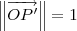 \left\|\overrightarrow{OP'}\right\| = 1