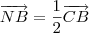\overrightarrow{NB}=\frac{1}{2}\overrightarrow{CB}