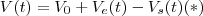 V(t) = V_0 + V_e(t) - V_s(t) (*)
