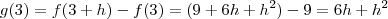 g(3) = f(3+h) - f(3) = (9+6h+h^2) - 9 = 6h + h^2