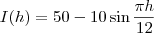 I(h) = 50 - 10 \sin \vdot \frac{\pi h}{12}