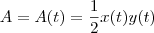 A=A(t) = \frac{1}{2}x(t)y(t)