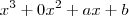 x^3+0x^2+ax+b x^3+0x^2+ax+b