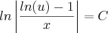 ln\left|\frac{ln(u) - 1}{x} \right| = C