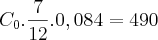 {C}_{0}.\frac{7}{12}.0,084=490