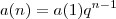 a(n) = a(1)q^{n-1} a(n) = a(1)q^{n-1}