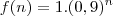 f(n)=1.(0,9)^n