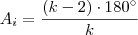 A_i = \frac{(k-2) \cdot 180^\circ}{k}