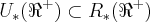 {U}_{*}({\Re}^{+}) \subset {R}_{*}({\Re}^{+})