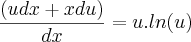 \frac{\left(udx + xdu \right)}{dx} = u.ln(u)