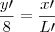 \frac{y\prime}{8} = \frac{x\prime}{L\prime}