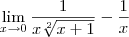 \lim_{x\rightarrow 0}      \frac{1}{x\sqrt[2]{x+1}} -\frac{1}{x}