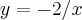 y = -2/x y = -2/x