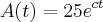 A(t)=25{e}^{ct}