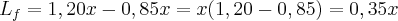 {L}_{f} = 1,20x - 0,85x = x(1,20 - 0,85) = 0,35x