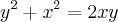{y}^{2} + {x}^{2}=2xy {y}^{2} + {x}^{2}=2xy