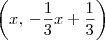 \left(x,\,- \frac{1}{3}x + \frac{1}{3}\right)