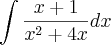 \int\frac{x+1}{x^2+4x}dx