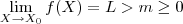 \lim_{X \to X_0} f(X) = L > m \geq 0