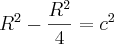 R^2 - \frac{R^2}{4} = c^2 R^2 - \frac{R^2}{4} = c^2