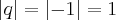 \left|q \right|=\left|-1 \right|=1 \left|q \right|=\left|-1 \right|=1