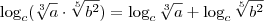 \log_c (\sqrt[3]{a} \cdot \sqrt[5]{b^2}) = \log_c \sqrt[3]{a} + \log_c \sqrt[5]{b^2}