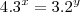 4.{3}^{x} = 3.{2}^{y}\\
\\