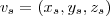 v_{s} = (x_{s},y_{s},z_{s}) v_{s} = (x_{s},y_{s},z_{s})