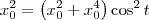 x_0^2 = \left(x_0^2 + x_0^4\right)\cos^2 t