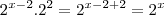 {2}^{x-2} . {2}^{2} = {2}^{x-2+2} = {2}^{x} {2}^{x-2} . {2}^{2} = {2}^{x-2+2} = {2}^{x}