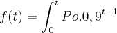 f(t)=\int_{0}^{t}Po.{0,9}^{t-1}