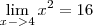 \lim_{x->4}x^2 = 16