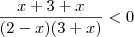 \frac{x + 3+ x}{(2-x)(3+x)}<0