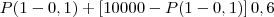 P(1-0,1) + \left[10000 - P(1-0,1) \right]0,6