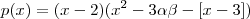 p(x) =(x-2)(x^2 -3\alpha \beta -[x-3])