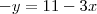 -y=11-3x