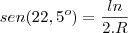 sen(22,5^o)=\frac{ln}{2.R}