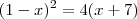 (1-x)^2=4(x+7)